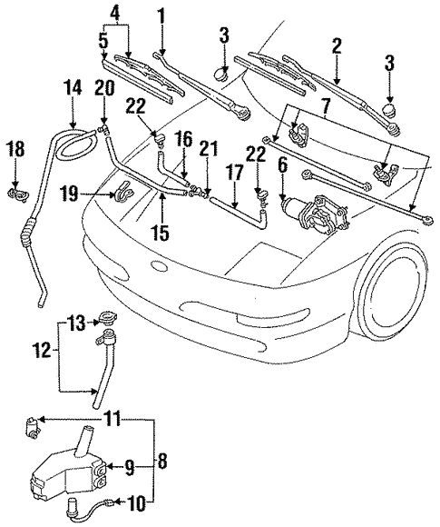 Front Wipers for 1993 Ford Probe #0