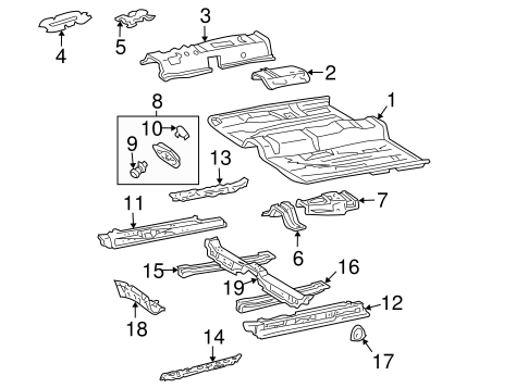BODY/FLOOR & RAILS for 2000 Toyota Solara #1