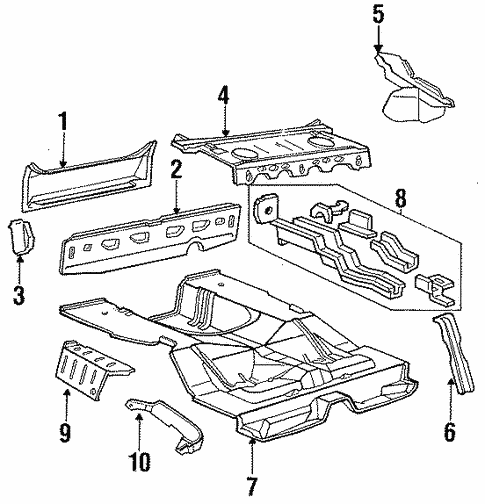 Rear Upper Body for 1994 Mercury Topaz #0