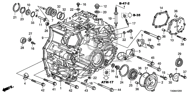Transmission - Automatic/AT Transmission Case (V6) for 2010 Honda ACCORD SEDAN #1
