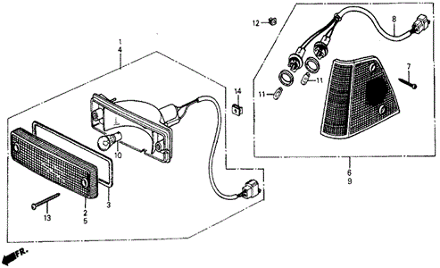 Front Combination Light for 1984 Honda Wagovan #0