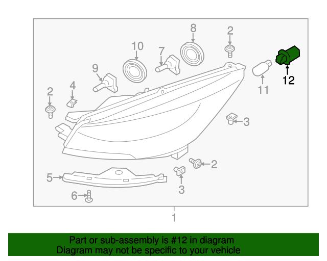 AL8Z13411B Marker Lamp Bulb Socket for 2013 Ford Escape Ford Parts