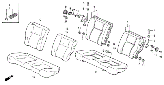 Interior/Bumper/Rear Seat for 1992 Honda CIVIC HATCHBACK #1