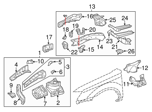 BODY/STRUCTURAL COMPONENTS & RAILS for 2006 Toyota Avalon #1