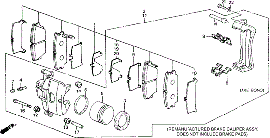 CHASSIS/FRONT BRAKE CALIPER (DX) for 1989 Honda ACCORD COUPE #1