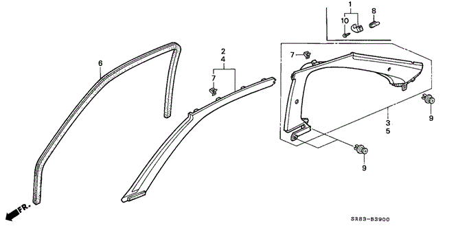 Interior/Bumper/Pillar Garnish for 1993 Honda CIVIC COUPE #1
