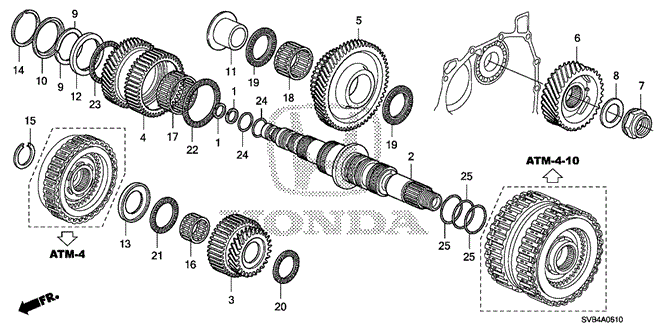 TRANSMISSION - AUTOMATIC/AT SECONDARY SHAFT for 2010 Honda CIVIC COUPE #1
