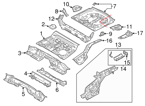 Rear Floor & Rails for 2018 Mazda CX-5 #0