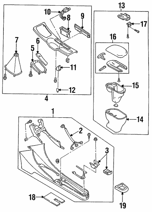 Center Console for 1993 Ford Probe #0