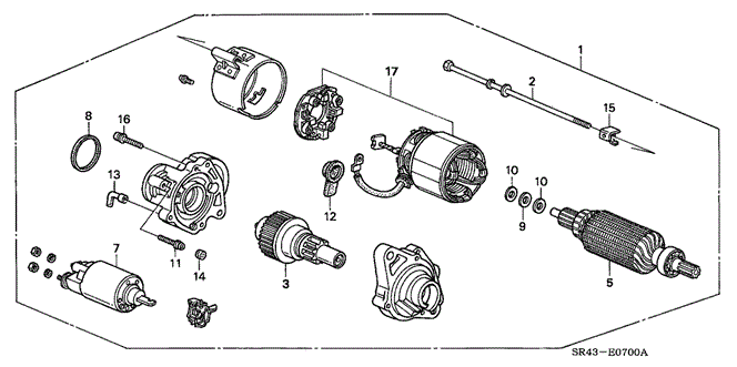 ENGINE/STARTER MOTOR (MITSUBA) (1) for 1992 Honda CIVIC SEDAN #1