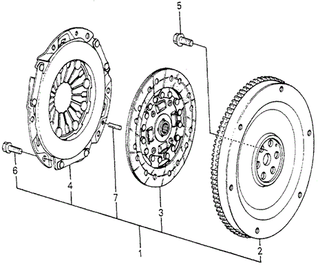 ENGINE/MT CLUTCH - FLYWHEEL for 1980 Honda ACCORD HATCHBACK #1
