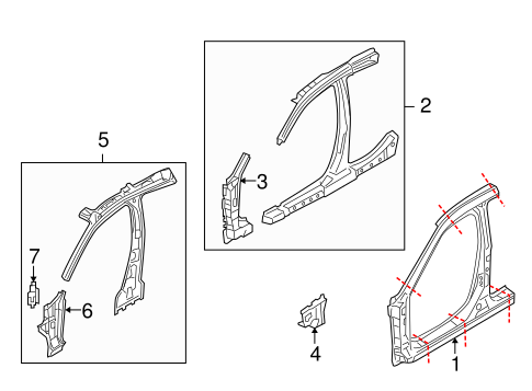 Body/Hinge Pillar for 2011 Ford Fusion #1