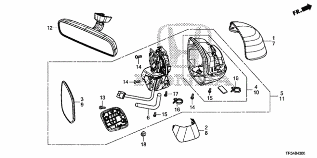 Mirror (1) for 2012 Honda Civic #0