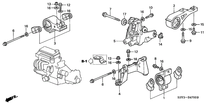 Body/Air Conditioning/Engine Mounts for 2002 Honda INSIGHT #1