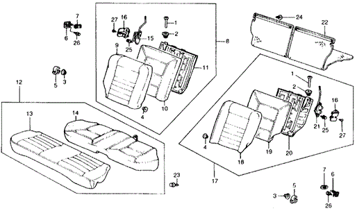 INTERIOR / BUMPER/REAR SEAT for 1989 Honda CIVIC HATCHBACK #1