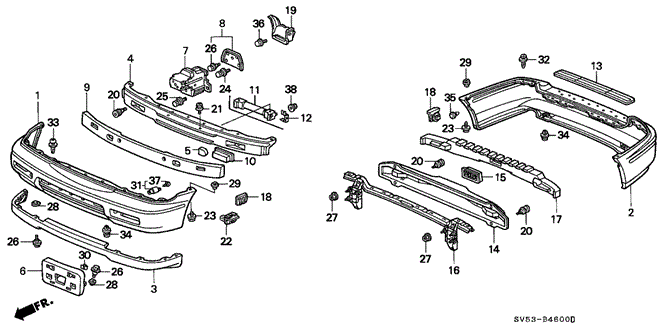 INTERIOR / BUMPER/BUMPER (1) for 1997 Honda ACCORD 5-DOOR #1