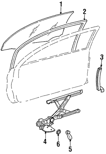 BODY/GLASS - FRONT DOOR for 1998 Toyota Tercel #1