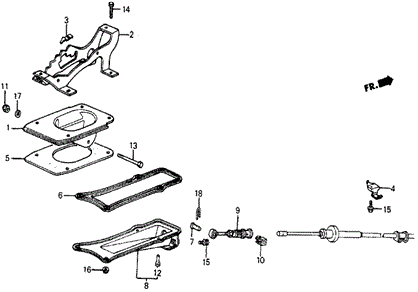 CHASSIS/SELECTOR LEVER CONTROL for 1986 Honda CIVIC 5-DOOR #1
