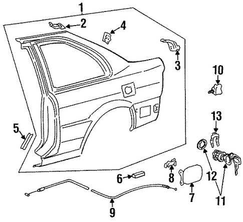 BODY/FUEL DOOR for 1997 Toyota Tercel #1