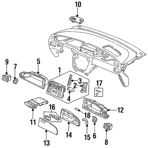 OEM Honda 77613-SX0-A01ZA - Center Panel OEM Honda 77613-SX0-A01ZA - Center Panel