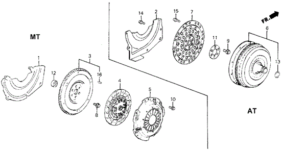 ENGINE/CLUTCH - TORQUE CONVERTER for 1988 Honda CIVIC 5-DOOR #1