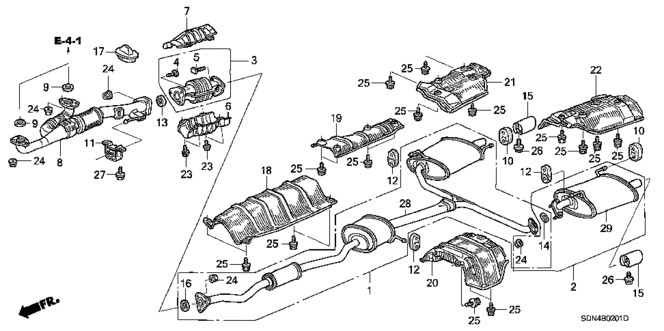 Electrical/Exhaust/Heater/Fuel/Exhaust Pipe (V6) for 2004 Honda ACCORD COUPE #1