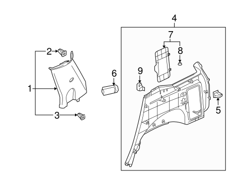 Vue INTERIOR TRIM - QUARTER PANELS
