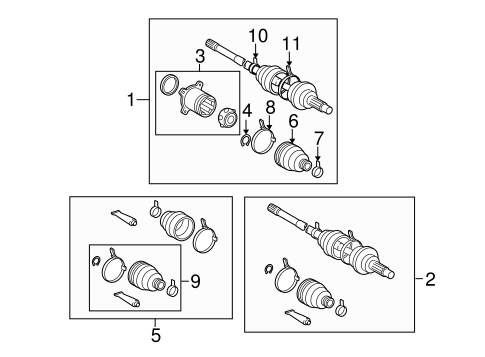 REAR SUSPENSION/DRIVE AXLES for 2006 Toyota Highlander #1