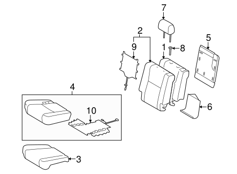 BODY/SECOND ROW SEATS for 2010 Toyota Sequoia #3