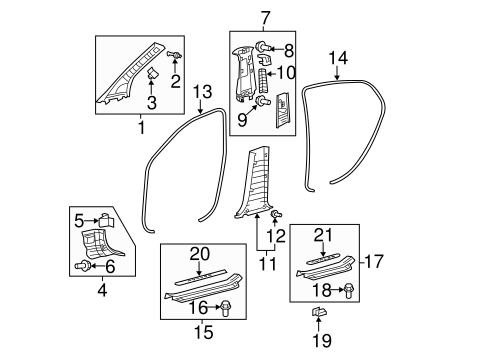 BODY/INTERIOR TRIM - PILLARS for 2008 Toyota Avalon #1