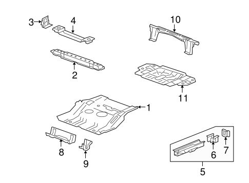 Vue REAR FLOOR & RAILS