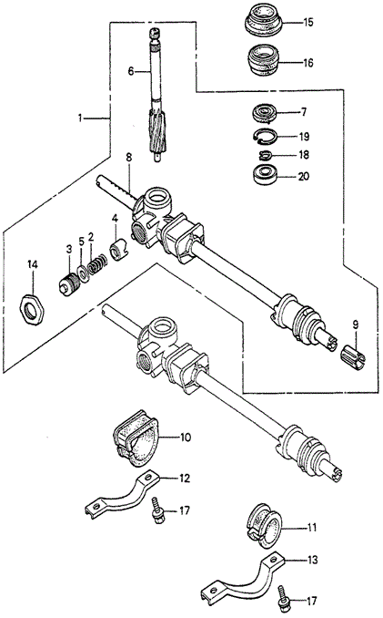 CHASSIS/STEERING GEAR BOX for 1985 Honda ACCORD HATCHBACK #1