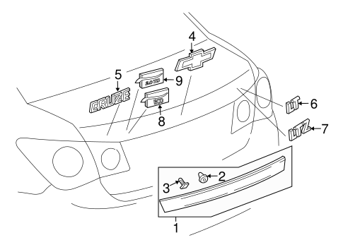 Exterior Trim - Trunk for 2011 Chevrolet Cruze #0