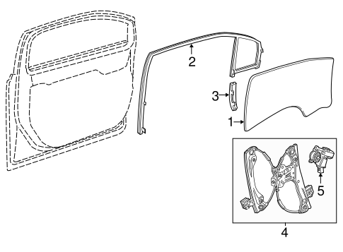 Glass - Front Door for 2014 Chevrolet Volt #0