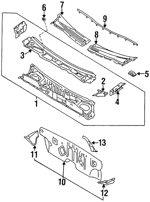 Cowl for 1996 Nissan Sentra #0
