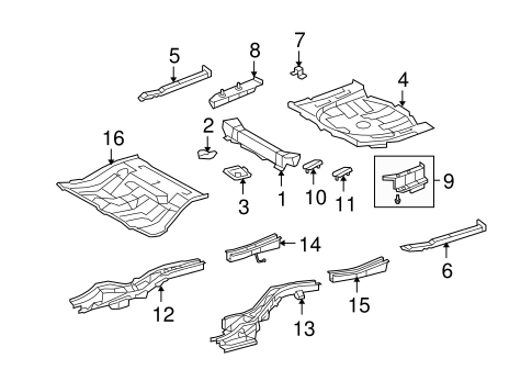BODY/REAR FLOOR & RAILS for 2009 Toyota Venza #1