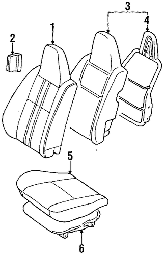 BODY/FRONT SEAT COMPONENTS for 1996 Toyota Tercel #1