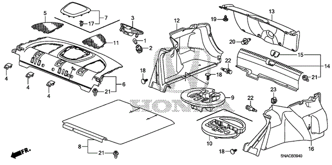 INTERIOR / BUMPER/REAR TRAY - TRUNK LINING for 2010 Honda CIVIC SEDAN #1