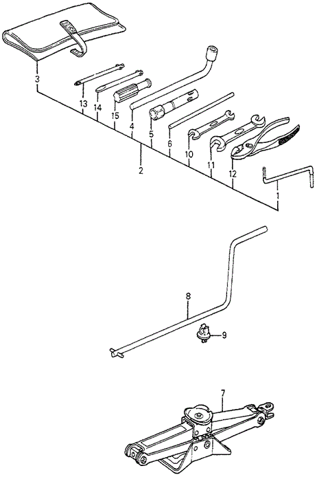 INTERIOR / BUMPER/TOOLS - JACK for 1982 Honda ACCORD SEDAN #1