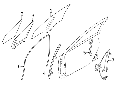 Glass - Front Door for 2020 Subaru Legacy #0