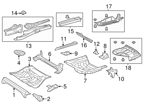BODY/REAR FLOOR & RAILS for 2015 Toyota Avalon #1