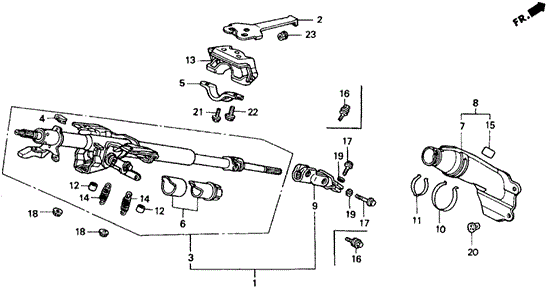 CHASSIS/STEERING COLUMN for 1993 Honda ACCORD COUPE #1