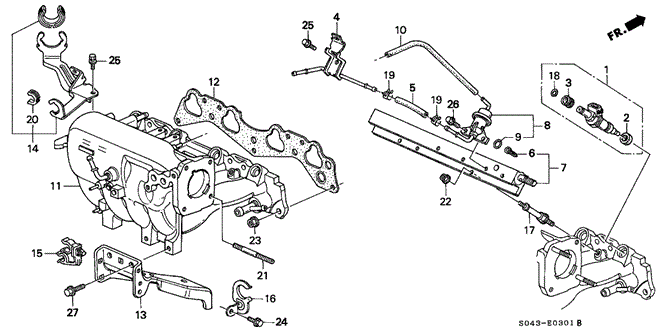 ENGINE/INTAKE MANIFOLD (2) for 1996 Honda CIVIC SEDAN #1