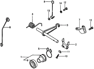 TRANSMISSION - MANUAL/MT CLUTCH RELEASE for 1979 Honda CIVIC 1200 COUPE #1