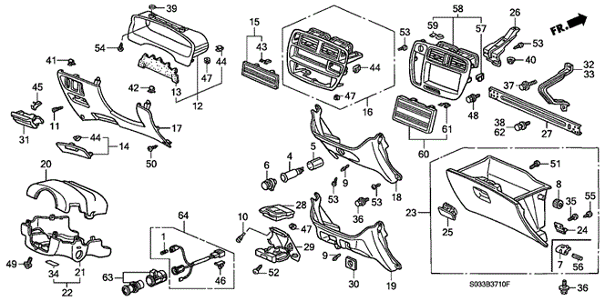 INTERIOR / BUMPER/INSTRUMENT GARNISH for 2000 Honda CIVIC HATCHBACK #1