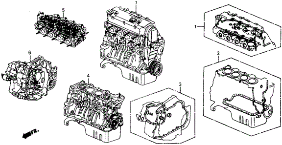 ENGINE/GASKET KIT - ENGINE ASSY. - TRANSMISSION ASSY. for 1989 Honda CIVIC HATCHBACK #1