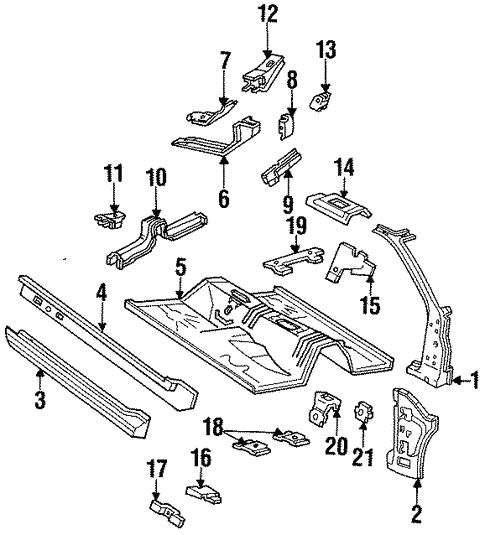 Body/Rocker for 1996 Ford Mustang #1