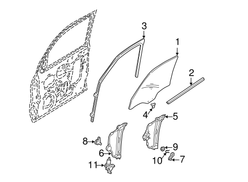 Body/Glass - Front Door for 2005 Ford Escape #1