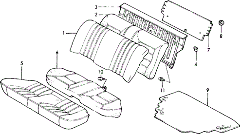 INTERIOR / BUMPER/REAR SEAT (1) for 1988 Honda CIVIC SEDAN #1