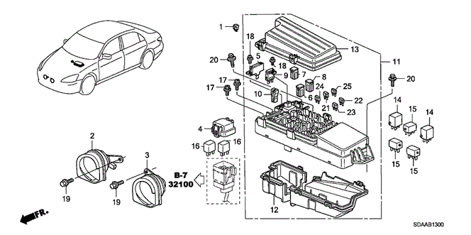 Electrical/Exhaust/Heater/Fuel/Control Unit (Engine Room) for 2007 Honda ACCORD SEDAN #1